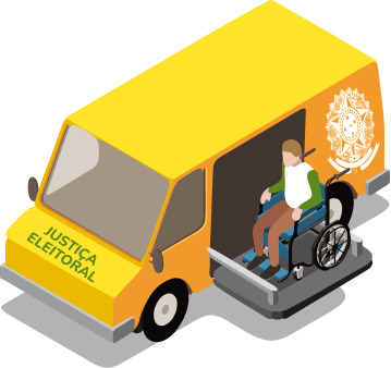 Eleitoras e eleitores com deficiência ou mobilidade reduzida podem ter acesso a transporte especial quando não possuírem meios próprios para chegar ao local de votação